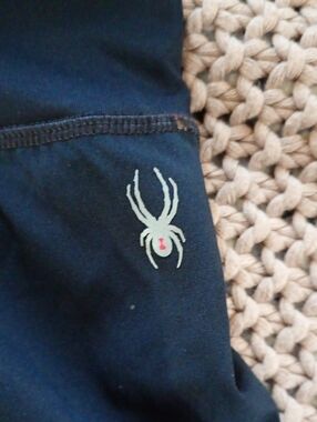 Spyder Black Activewear Shorts with White and Red Logo XL Women's
